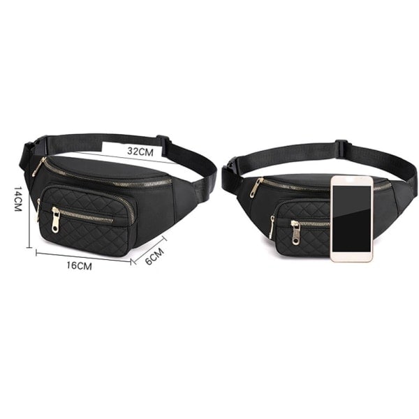 Brysttaske Taljetaske Skuldertaske SORT sort black