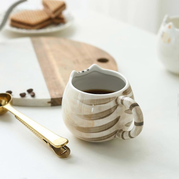 SBSG Söt Katt Kaffekopp med Öron, 12 Oz Keramisk Katt Tekopp för Kvinnor och Män, Katttema Val för Kattälskare