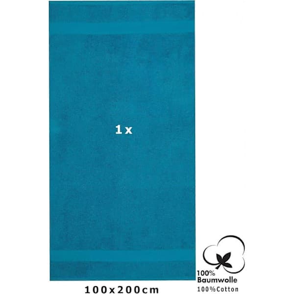 Badehåndklæde saunahåndklæde Palermo farve blå størrelse 100 x 200 cm