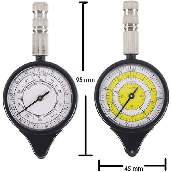 2 st kartmätare avståndsmätare multifunktionskompass kurvimeter enhet, opisometer, kurvimeter, avståndskalkylator kartmätare kompass vandring camping