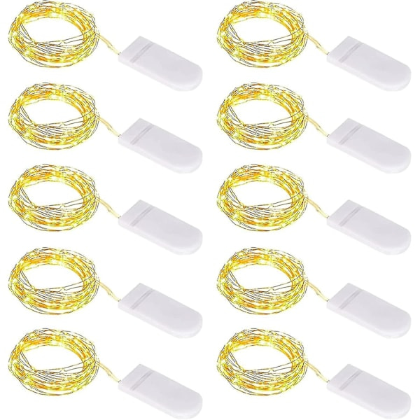 10 stk. LED String Lights Batteri, String Lights Små med Batteri, 1m 10 Micro
