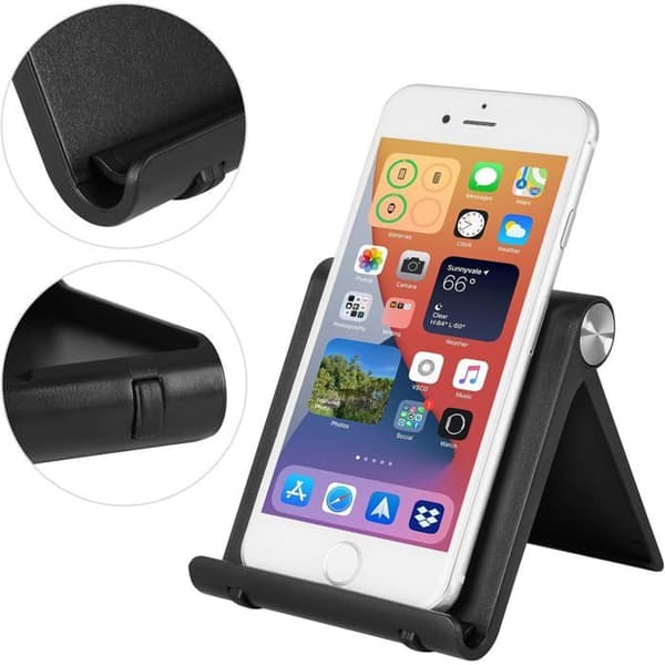 Premium foldbart og justerbart telefonstativ. Kompatibel med iPhone/Samsung/Xiaomi/Huawei, behagelig at bruge.