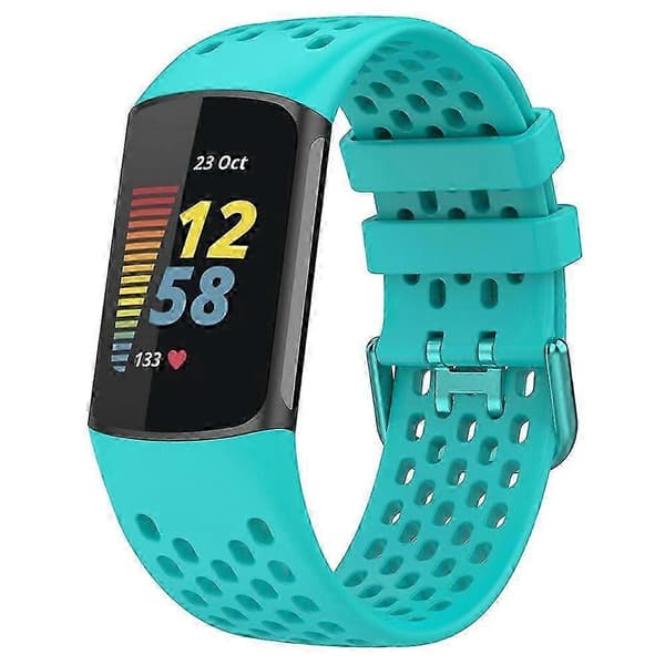 Udskiftningsarmbånd til Fitbit Charge 6/Charge 5, åndbar silikone rem til smartwatch Multicolor Style I