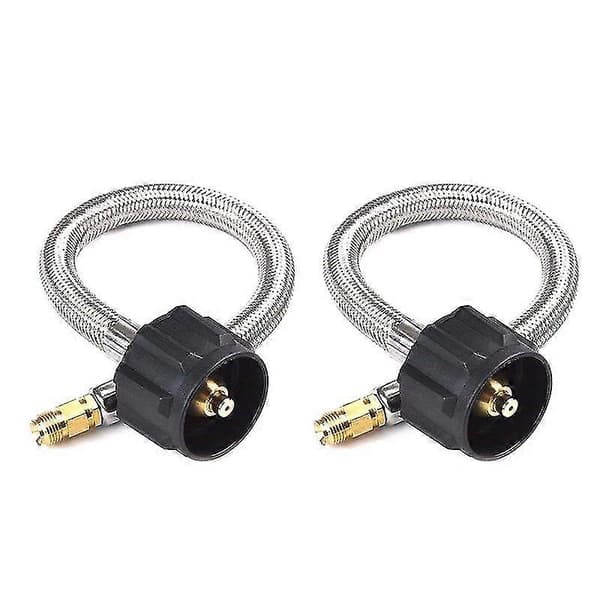 2-pack 12-tums RV propanslang, flätad propantankslang för RV tvåstegs propanregulator, 1/4-I
