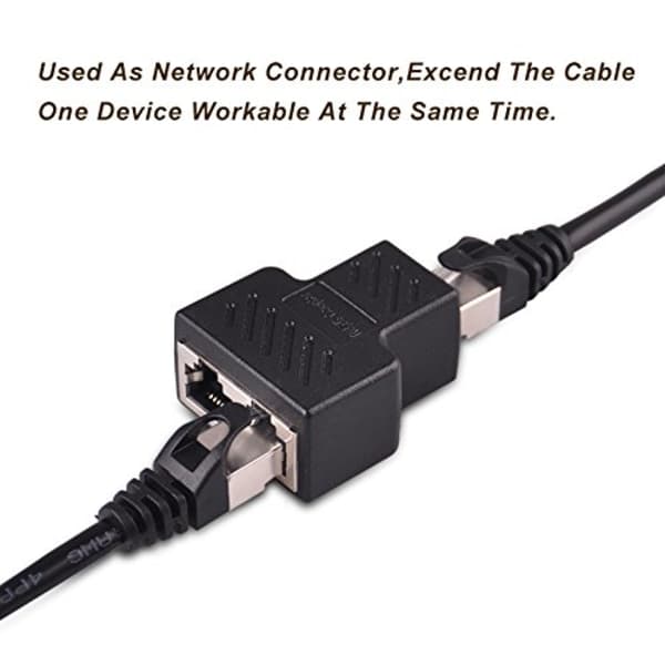 RJ45 Splitter-kontakt adapter 2-pakning