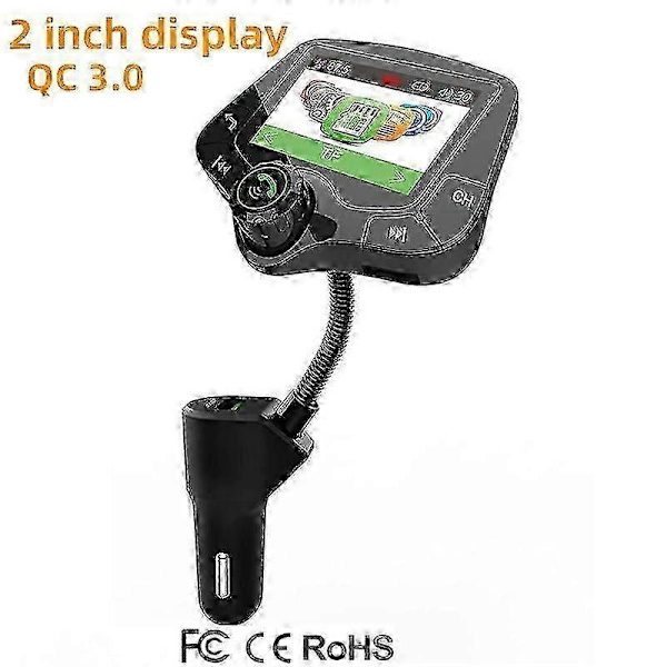 Dab/Dab+ Adapter med USB-lading, Bluetooth og 2 digitale radioskjermer