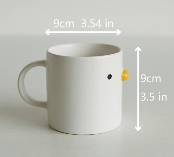 Rolig kycklingkaffemugg, handglaserad ankmugg, säkra keramiska mjölk- och lattekannor