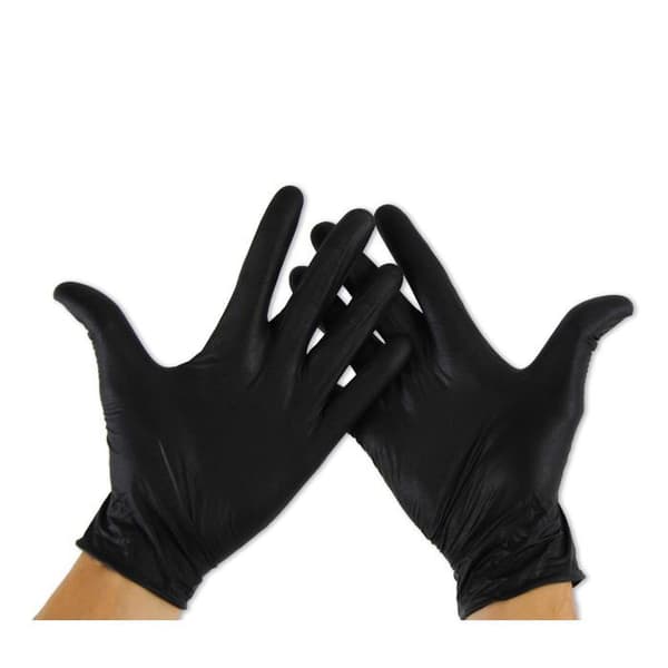 Nitrilhandsker, engangs pudderfri, latexfri, sort nitril (100, S)