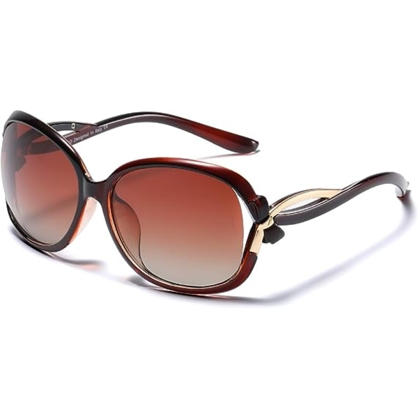 Snygga polariserade solglasögon för kvinnor Star Glasögon 100 % UV-skydd (brun)