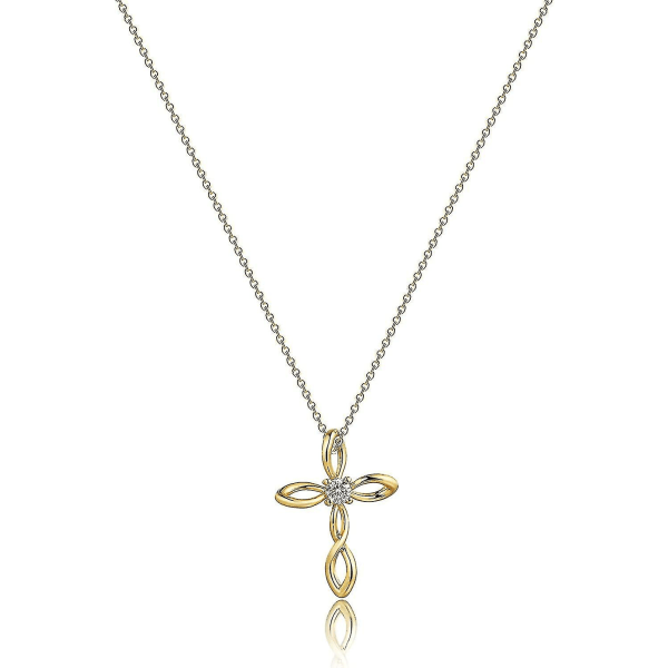 Dainty Cross halskæde til kvinder 18k guldbelagt søde kors vedhæng Choker halskæder Simple Trendy hverdagssmykker(cz Infinity Cross guld)
