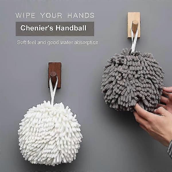 Hurtigtørrende Badeværelse Chenille Håndklæde Blødt Absorberende Pom Håndklæde Køkken Mikrofiber White