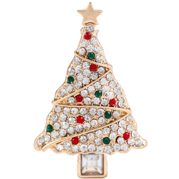Smycken för Rhinestone Julgran Brosch Legering Lapel Nål Sjal Klämma Julgåva