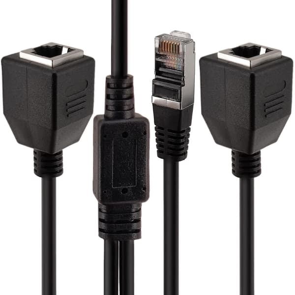 RJ45 Ethernet Splitter Adapter 1 Han til 2 Hun Lan Netværk Splitter Support Cat7 Cat6 Internet Netværk Forlængerledning