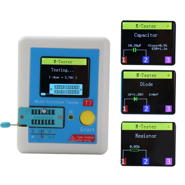 Transistortester med 128 TFT LCD-skærm Diode Triode Kapacitans til LCR ES