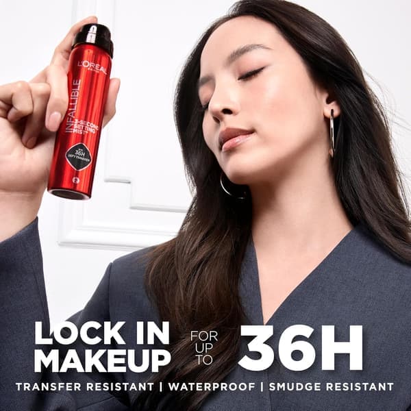 L'Oreal Paris Infallible 3-Second Setting Spray Mist, Mikrofint Mist til op til 36 timers holdbarhed, Klar, 1,76 oz