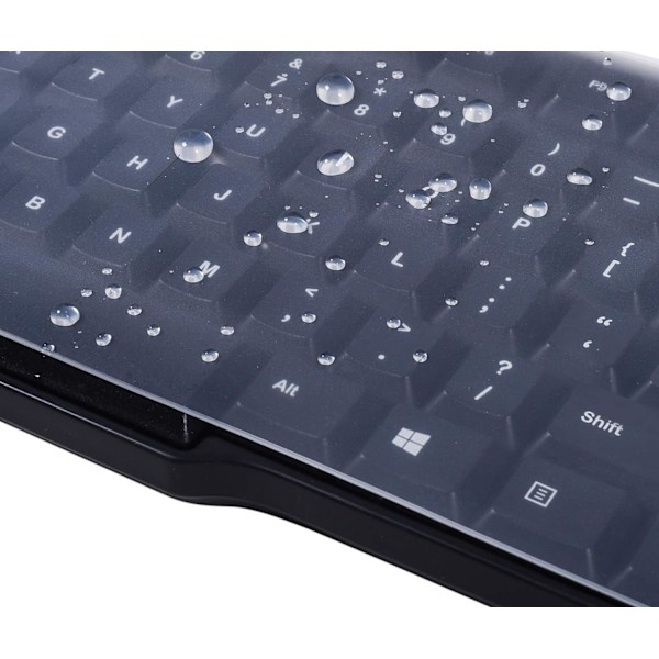 Universal gennemsigtig vandtæt anti-støv silikone tastaturbeskytter cover til standardstørrelse PC computer skrivebords tastaturer (størrelse: 17,52\" x 5,51\")