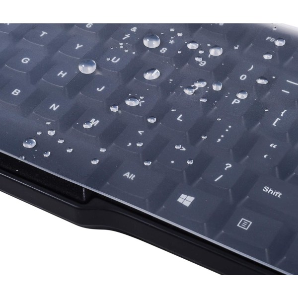 Universal genomskinligt vattentätt anti-damm silikon cover för tangentbordsskydd för standardstorlek PC-dator Desktop-tangentbord (storlek: 17,52" x 5,51")