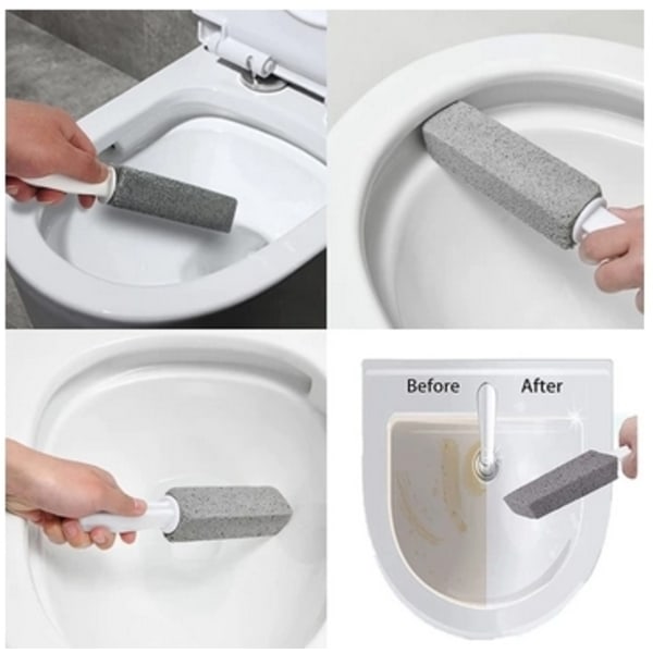 2-pakk Pimpstein toalettbørste Husholdnings toalettskål Rengjøringslim