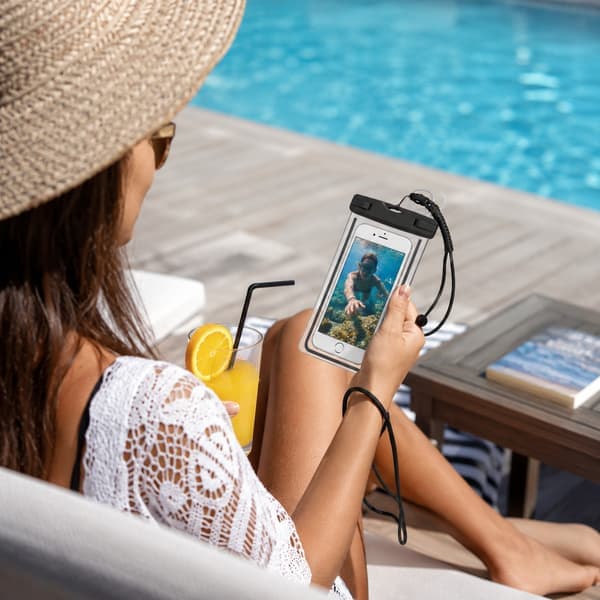 Vattentätt mobilfodral för smartphone universal Svart 2-pack