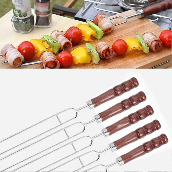 Grill 5 stk. sæt U-formede grillgafler i rustfrit stål Grilltilbehør Campingudstyr