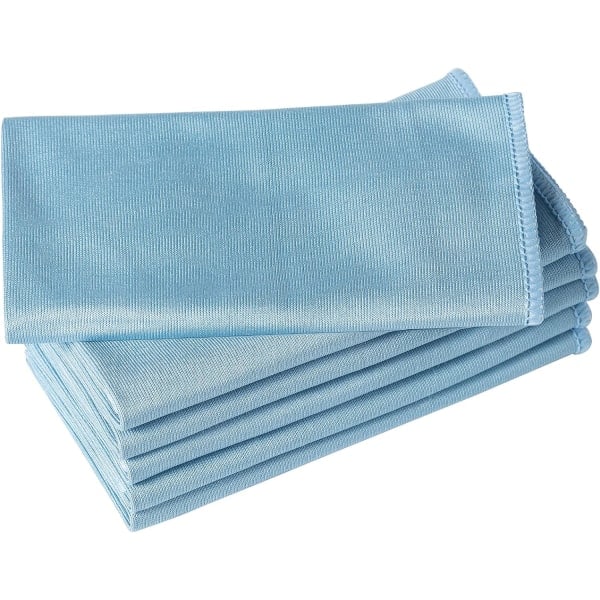 6-pak mikrofiber glasklud, 16\" x 16\", fnugfri hurtig rengøring af vinduer, forruder, spejle