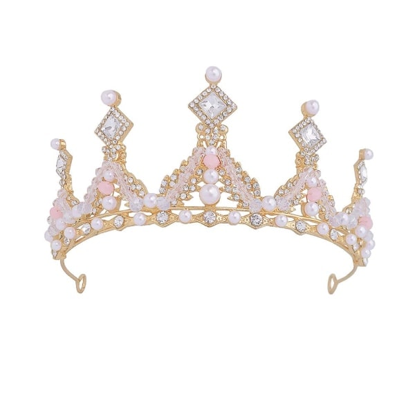 Tyttöjen Tiarat Kristalli Tiara Helmi Prinsessa Puku Kruunu Päännauha Kukka Pageant Hääkampaukset Cosplay, Syntymäpäivä, Juhlat