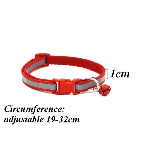 Halsbånd til hunde og katte - 12x Nylon - Justerbar 19-32 cm - Tilfældig farve - Med klokke