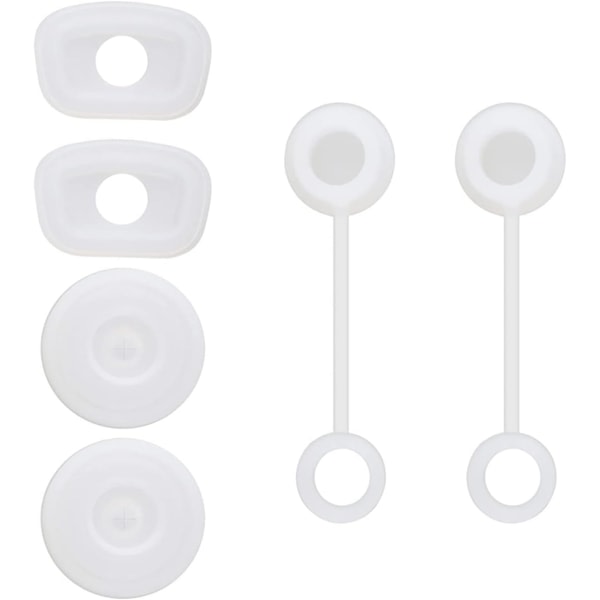 Spillsäker silikonproppar set om 6, tillbehör för glasögonglas Läckagesäkra set Cover inklusive 2 fyrkantiga spillproppar 2 sugrör