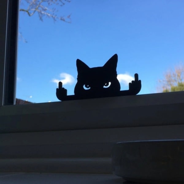 2 keskisormi Cat Black kissahuoneen ikkuna 10x5x1cm