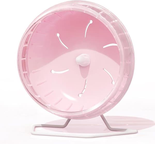 6,7-tommer lydløst hamsterhjul, træningsløbelegetøj til små kæledyr, medium, pink