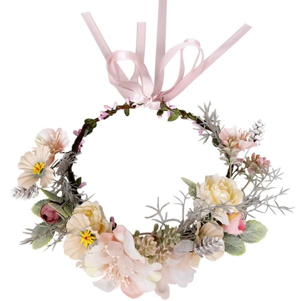 Håndlaget blomsterkrans hodebånd blomsterkrans bryllupsfest hodebånd