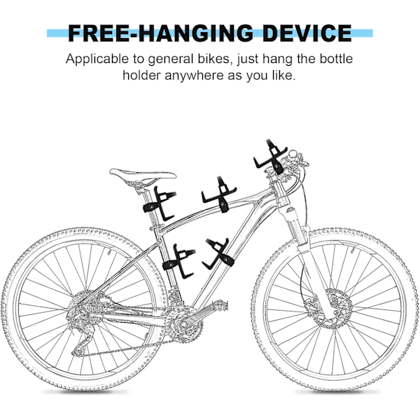 Sykkel vannflaskeholder Lett sykkel vannflaskeholder 360 graders rotasjon Sterk sykkel flaskeholder for MTB landevei fjellsykler og barnesykler