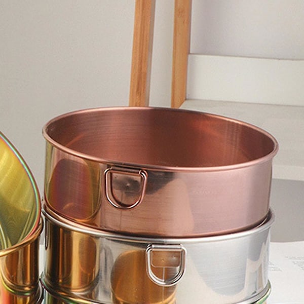 Melsigte til Bagning, Rustfrit Stål Professionel Rund Melsigte med Fint Masket Sigte til Bagning, Sigtning af Pulver, Te, Saft rose gold Large