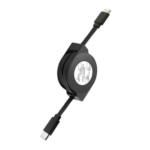 PD 60W USB C Retractable Data Cable, för Macbook Snabbladdningskabel för Typ C Mobiltelefon Switch