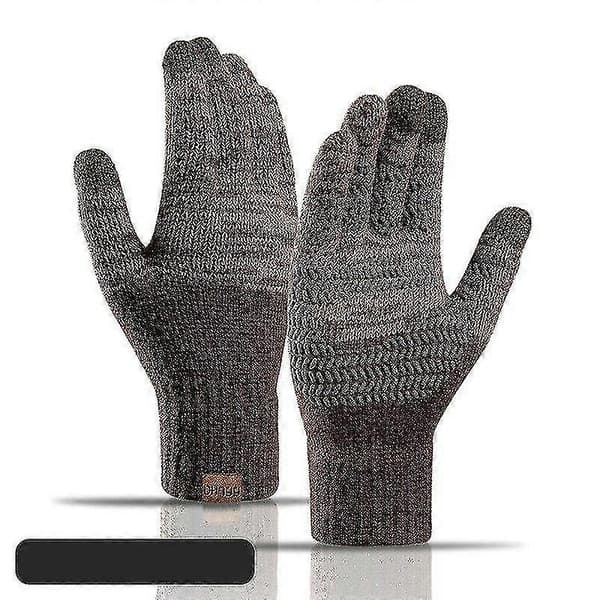 Strikkede vinterhandsker til damer og herrer, cashmere strikkede damehandsker, varme tykke handsker til efterår og vinter, touch screen ski handsker Coffee