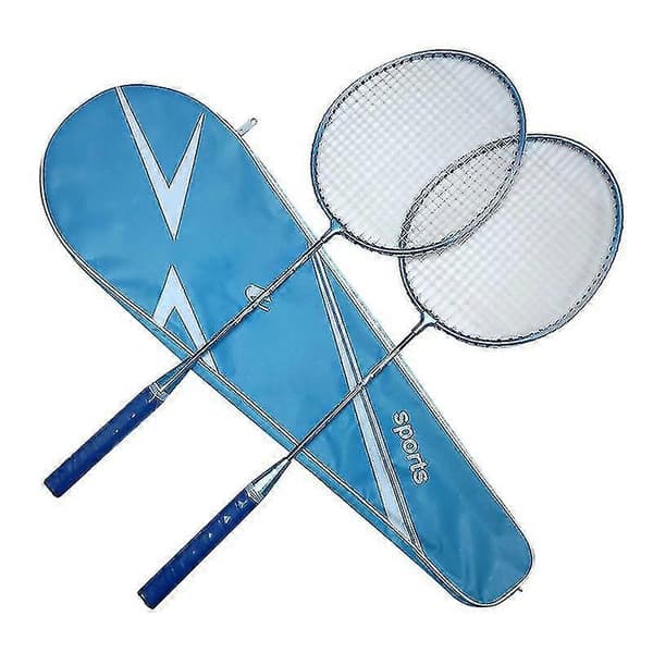 2 stk. Badmintonracketter og bæreveske Sett Badmintonracket Sett Innendørs Utendørs Blue