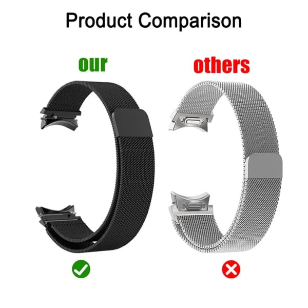 Rem til Samsung Galaxy Watch 6/5/4/Classic 47mm 43mm 40mm 44mm Milanese Loop Armbånd correa Galaxy Watch 5 pro 45mm rem Silver