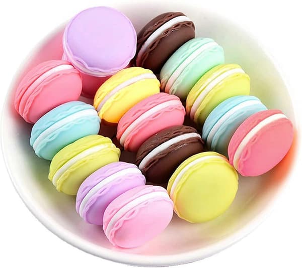 14 stk. Mini Macarons Kunstig Macaron Simulation til Fotograferingstilbehør, Bageriudstilling - 7 Farver
