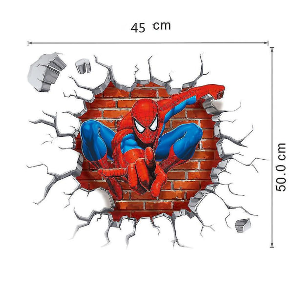 3D Cartoon Spiderman Vægklistermærker Superhelt til Børneværelse