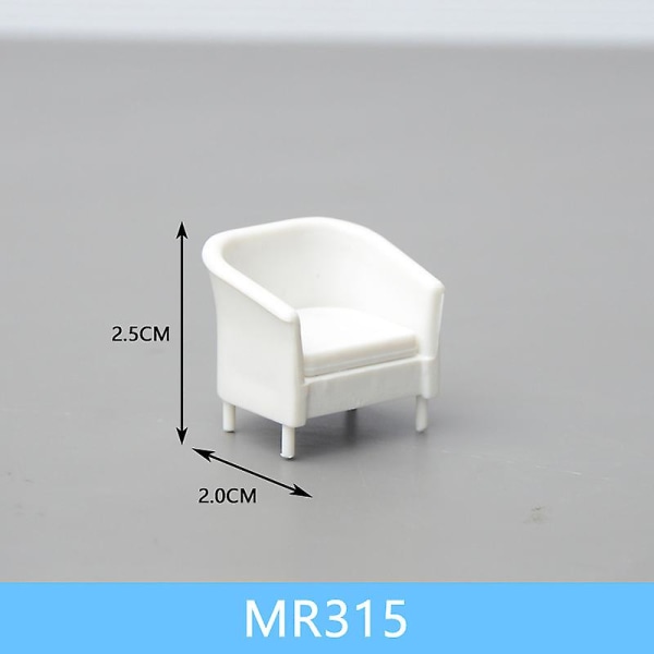9 stk Mini Bord- og Stolemodeller Plastmøbelmodeller Dekorative møbelmodeller