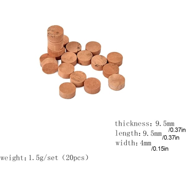 20 stk. Saxofon kork puder reparation forsyning lydisolering smidig diameter 9,5 mm små pude dele professionelle voksne