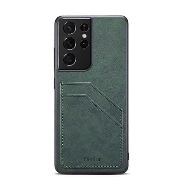 För Samsung Galaxy S23 Ultra 5G Denior PU Dubbla Kortplatser Mobiltelefonfodral