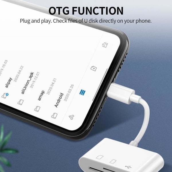 USB C 3-i-1 Hub-konverter Type C-adapter SD-kortlæser til Mac Micro One-size