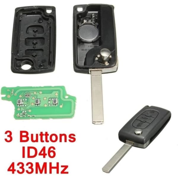 Tom fjernkontrollenhet for CITROEN C2 C3 C4 PICASSO BERLINGO 3-knapps 0536 ASK