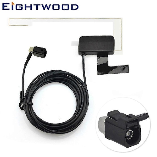 Eightwood Universal DAB-antenne for bil DAB+ forlengelse radioantenne Fakra-kontakt forsterket intern glassmontering for Europa DAB