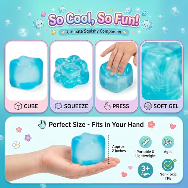 Needoh Nice Cube Stressbold & Tankelegetøj Blå Blå