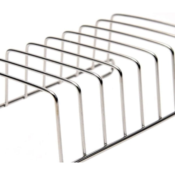 Rustfritt stål rist for brød, rektangulær brødristerholder, tilbehør for airfryer (sølv)