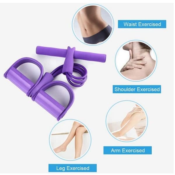 Modstandsbånd - Elastisk romaskine - 4 fortykkede rør - 120 cm - Fitness