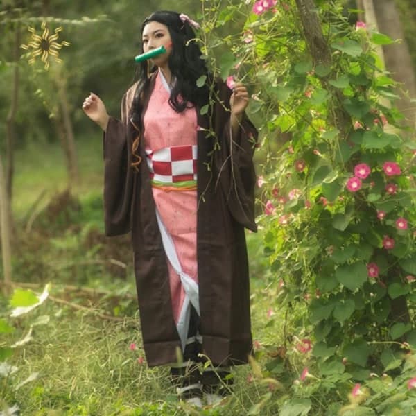 Anime Demon Slayer Cosplay Halloween Bambumunstycken