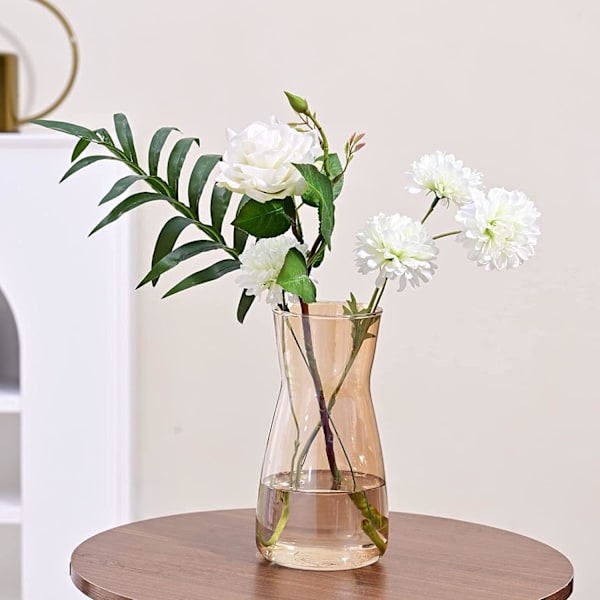 Kvalitetsglas Vas - Rustik Heminredning för Modernt Bondgårdshus, Ideal Hylla, Bord & Entré Dekor, Patenterad Design, Bärnsten
